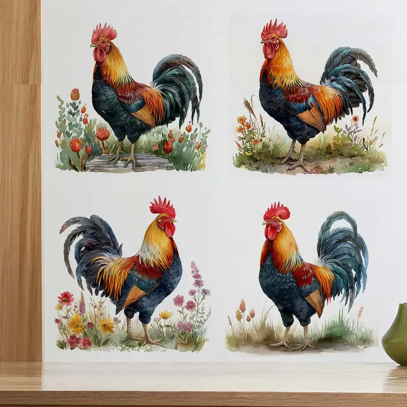 Wall Stickers Watercolor Rooster Animal Farm Decor Vinyl Decals S440