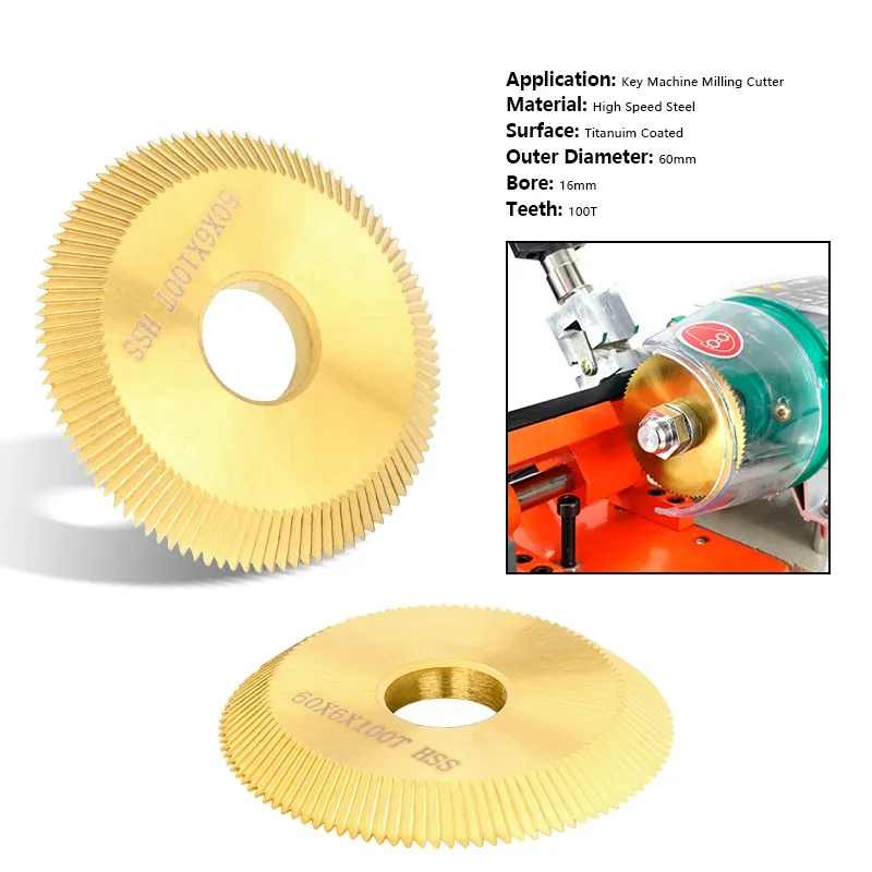 XCAN Sägeblatt für Schlüssel Schneiden Maschine 60x16x 6mm 100 Zähne Horizontale Schlüssel Schneiden Maschine Fräsen Cutter Doppel Seite für Copy Key – Detail 5