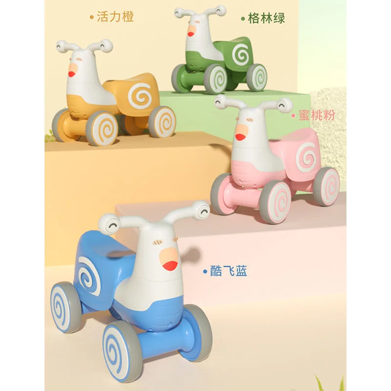 Kids Balance Bike With Music Speaker And Light For 1-4 Years Children Sliding Walker Baby Toy Car 4-Wheel Scooter Child Cycling