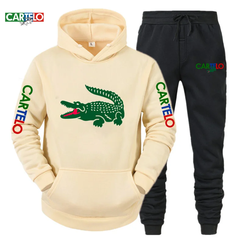 CARTELO Trendy Hooded Sweatshirts Pants Casual Tracksuit Sportswear Autumn Winter Men Suit Set Oversized Men's Clothing Hoodie