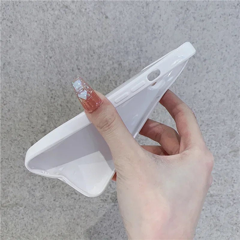 Luxury Ultra Thin Silicone Soft Case - Solid White & Black TPU Bumper Design