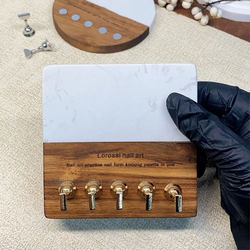 사각형/둥근 베이스 마그네틱 네일 아트 홀더 강력한 자기 재사용 가능한 네일 디스플레이 랙 분리형 사용하기 쉬운