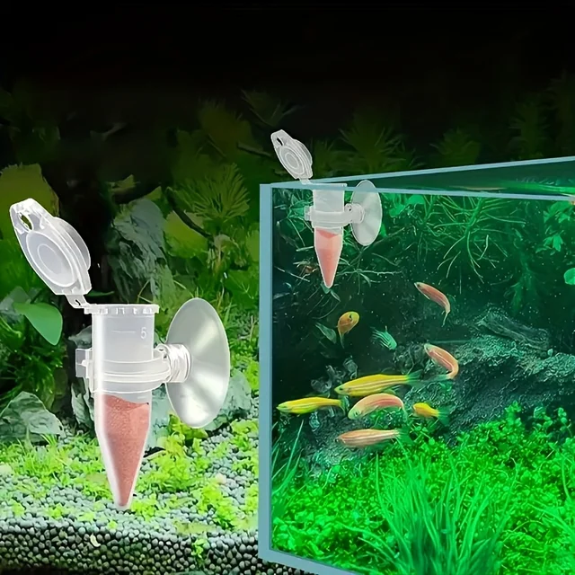Automatic Fish Feeders for Tanks Mini Cone Shrimp Egg Worm Feeding Tool with Suction Cup Aquarium Accessories 2