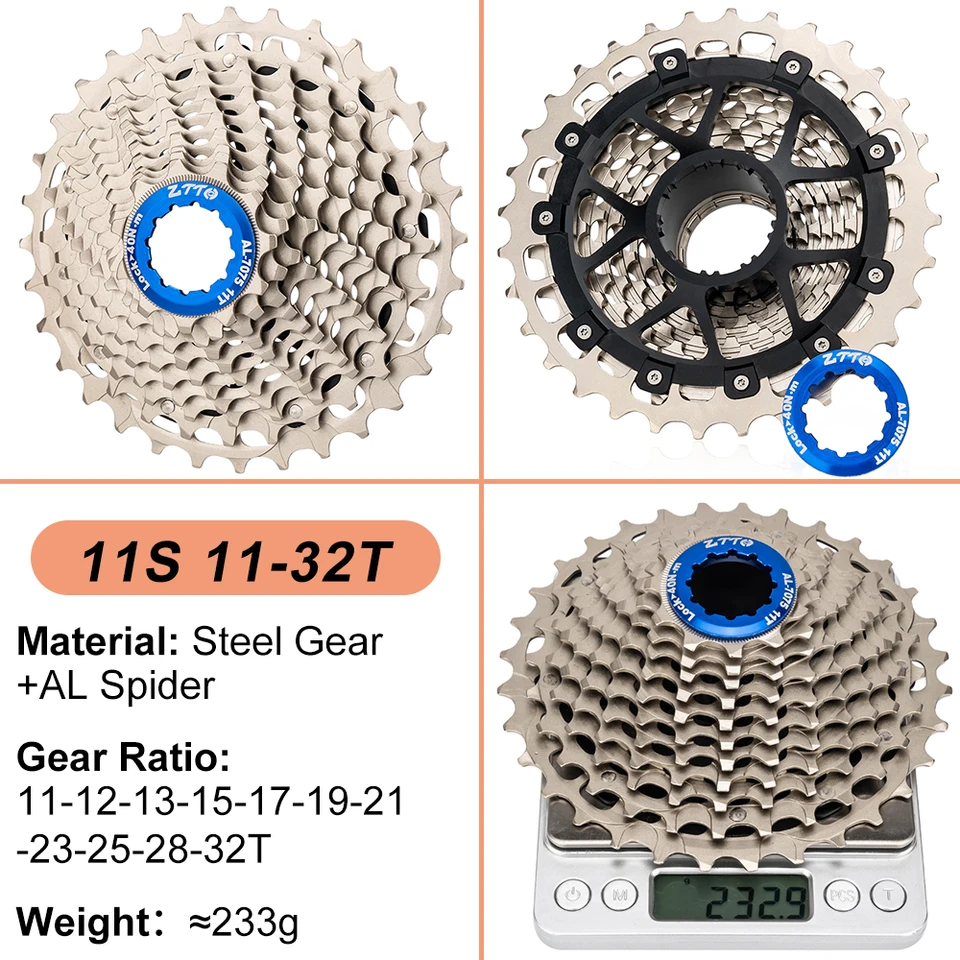 ZTTO Road Bike 11 Speed ULT Cassette HG Freehub 11-28T