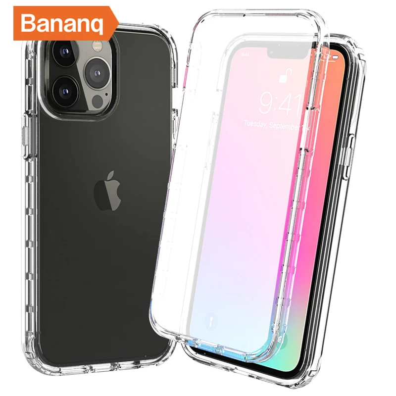 

Bananq Shockproof All Inclusive Phone Case For iPhone 15 14 Plus 13 12 Mini 11 Pro Max 6 7 8 Plus SE 2020 X XR XS Clear Cover