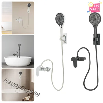 Miscelatore termostatico per doccia da bagno Miscelatore per bagno caldo e freddo Set di rubinetti per vasca da bagno a parete per uso domestico/hotel Nero/Argento 1
