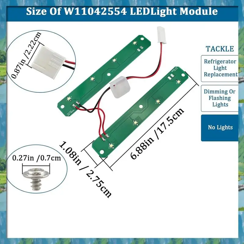 Mar.W11042554 냉장고 LED 조명 모듈, Whirl-Pool A-Mana와 호환되는 보드, 냉장고 LED 모듈