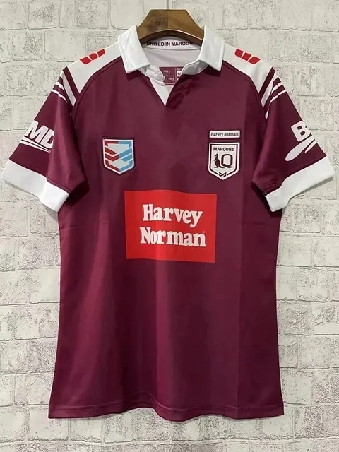 thumbnail image 1 of CAMISETA POLO DE ENTRENAMIENTO DE RUGBY PARA HOMBRE DE LOS QUEENSLAND MAROONS 2024, tallas S-XL-5XL, 1 of 5