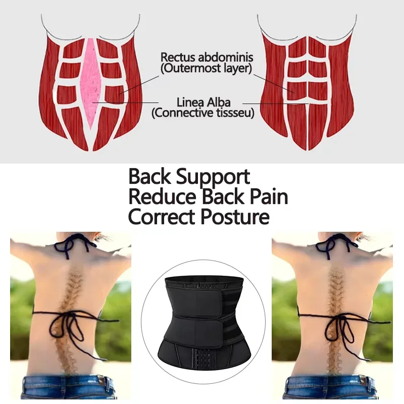 Women Waist Trainer Belly Slimming Sheath Sauna Body Shaper Reducing Shapewear Corset Tummy Sweat Workout Fat Burn Trimmer Belt