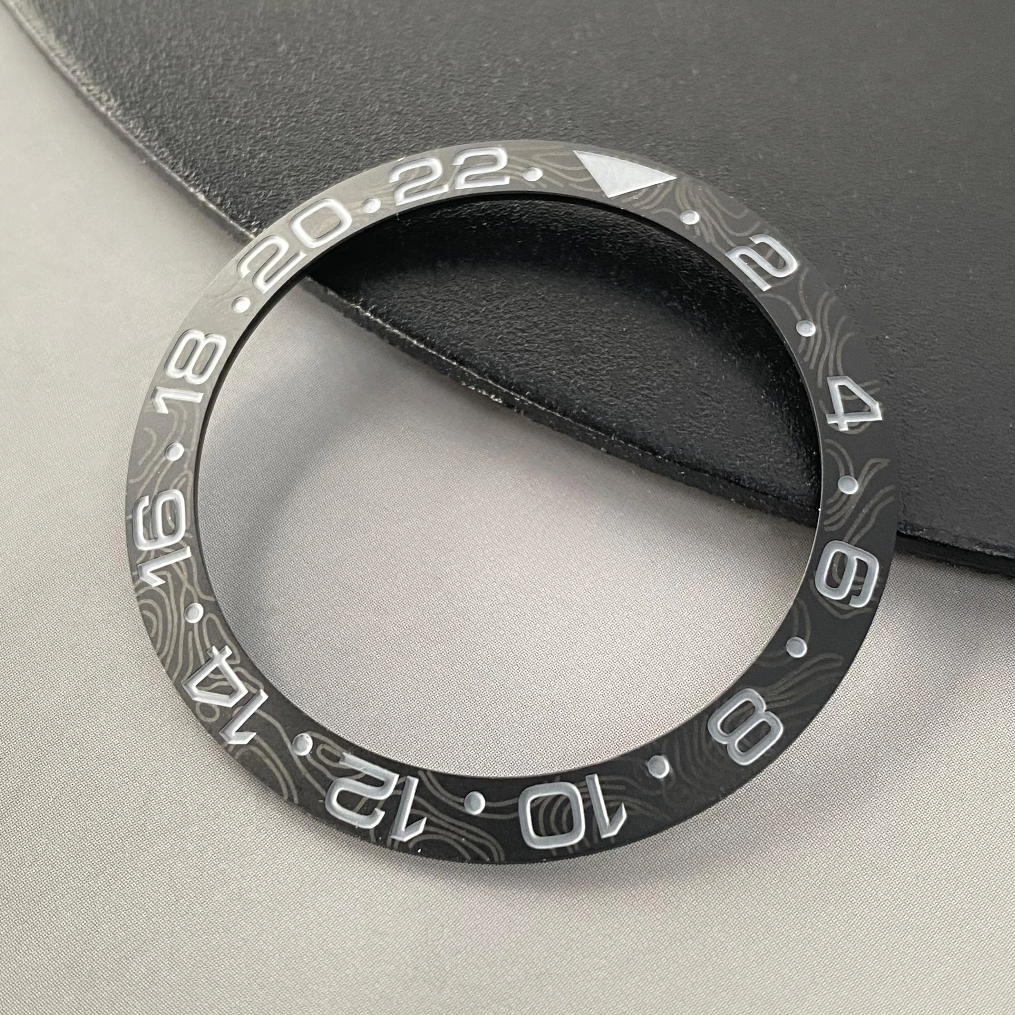 Premium 38mm Carbon Fiber Pattern Bezel for Watch Case Replacement