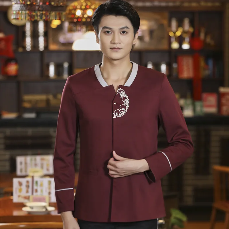 Women\'s Waiter Workwear Long-Sleeved Dining Restaurant Suit, Women\'s Hot Pot Restaurant, Chinese Restaurant, Autumn and Winter C