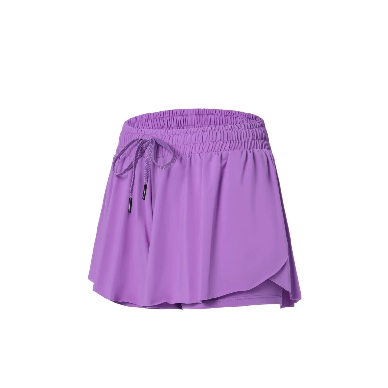 Pantaloncini Gonna Da Corsa Da Donna – 2 In 1 Con Tascapancia, A Vita Elasticizzata E Coulisse – Per Palestra, Yoga, Spiaggia