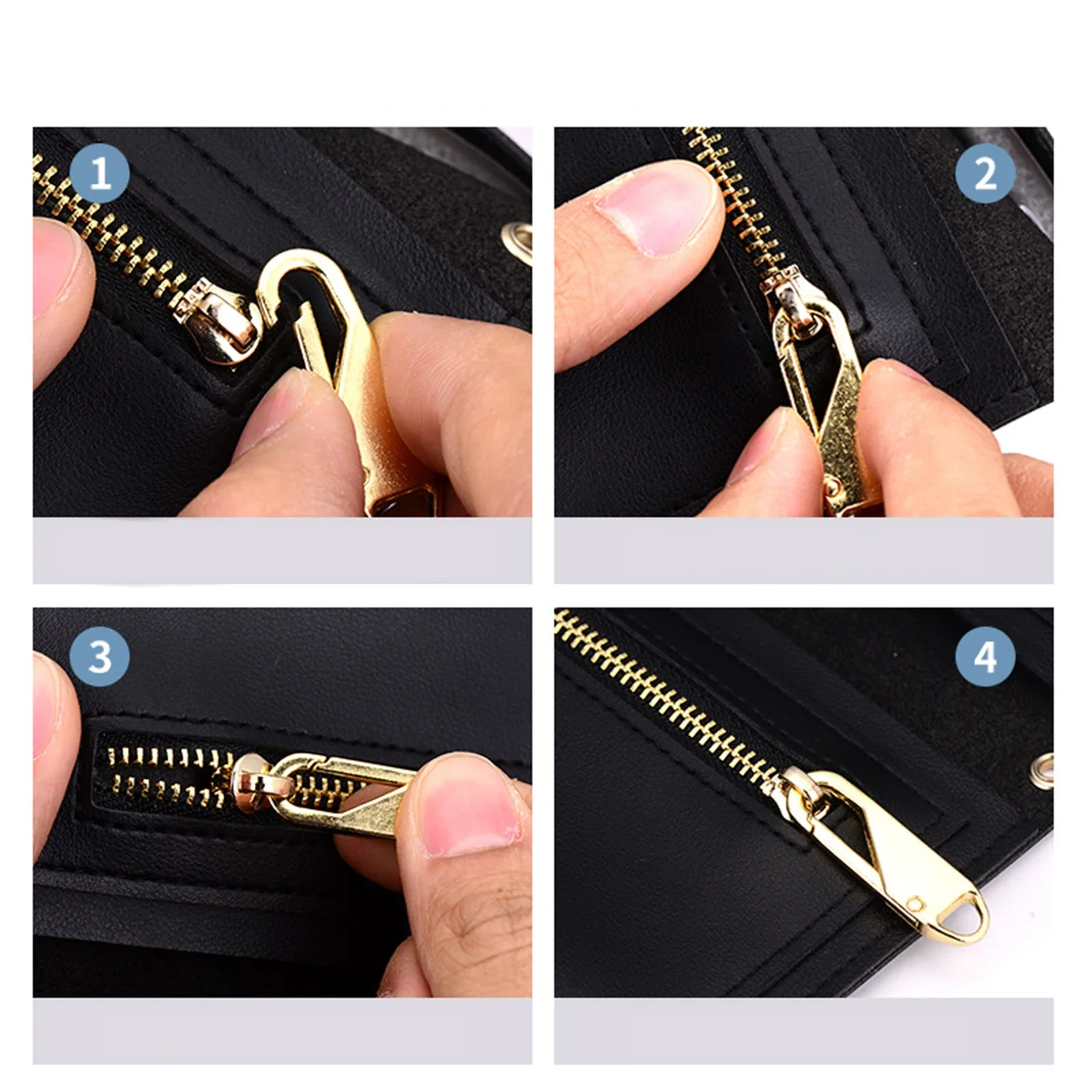 

Instantly Fix Broken Buckle on Travel Bag with 2 Replacement Kits - Detachable Zipper Head and Slider Puller for Metal Zipper