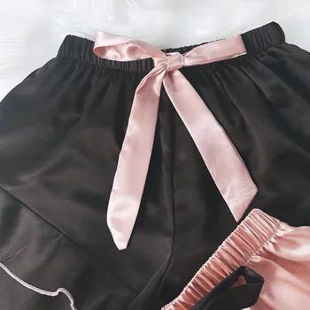 شورت بيجامة حريري أحادي اللون للنساء ، بنطلون منزلي مثير ، خفيف الوزن ومريح ، الصيف ، 2 * 3