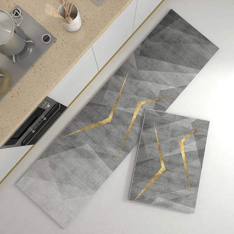 Rug for Kitchen Floor Mat Water-absorbing Non-slip Foot Mats Runway Long Carpet Black Carpets Minimalist Home Decoration Rugs 2