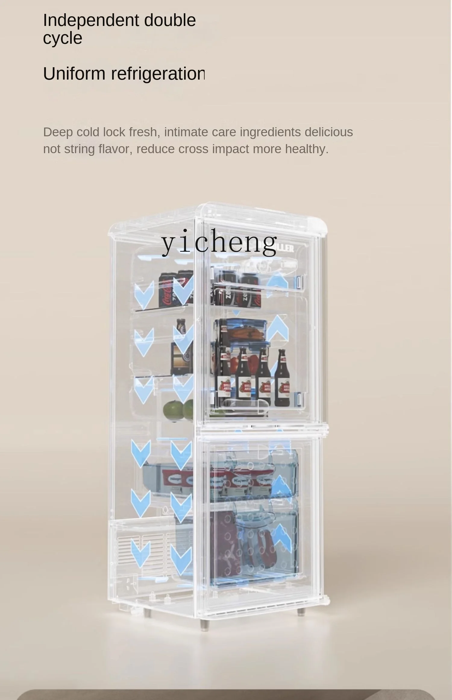 Tqh Retro Refrigerator Mini Small Household Rental Room Dormitory Double Door Energy Saving Power Saving Freeze Storage