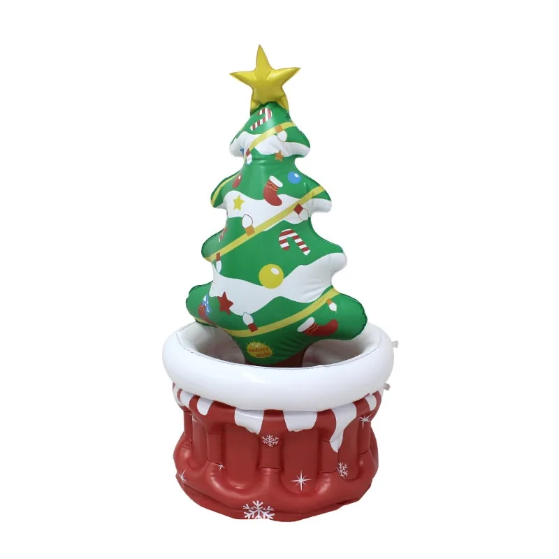 Christmas Tree Inflatable Ice Bucket - Outdoor Drink Cooling Storage, Festive Beverage Chiller for Holiday Party  Decor