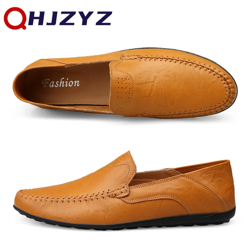 Genuine Leather Men Shoes Casual Italian Mens Loafers Moccasins Luxury Brand Formal Slip on Male Boat Shoes Zapatos De Hombre 2