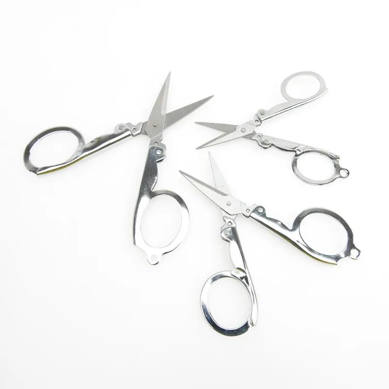 Portable Travel Multifunctional Stainless Steel Folding Small Scissors Home Use Mini Shear Sewing Thread Head Scissors