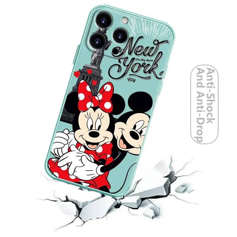 cheap iphone 13 mini case Mickey Minnie Mouse Square Liquid Case For iPhone 13 12 11 Pro Max 5S 6S 6 7 8 Plus X XR XS SE2022 12 13 Mini Candy Color Shell cute iphone 13 mini case