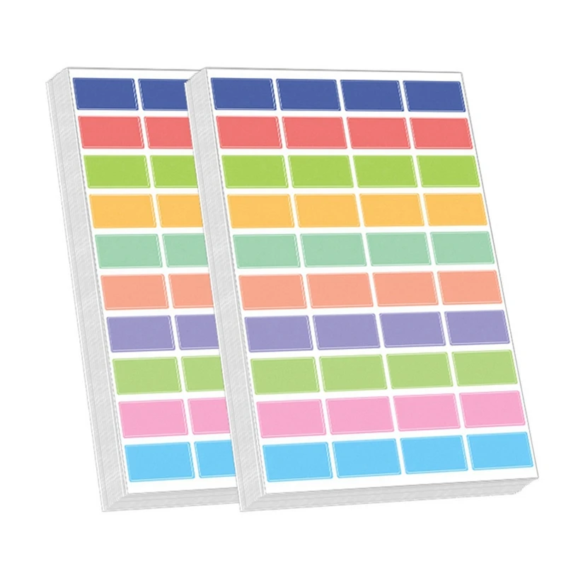 

50 Sheets Children's Paper Name Stickers For Pen Labelling Multi-Coloured Permanent And Self-Adhesive