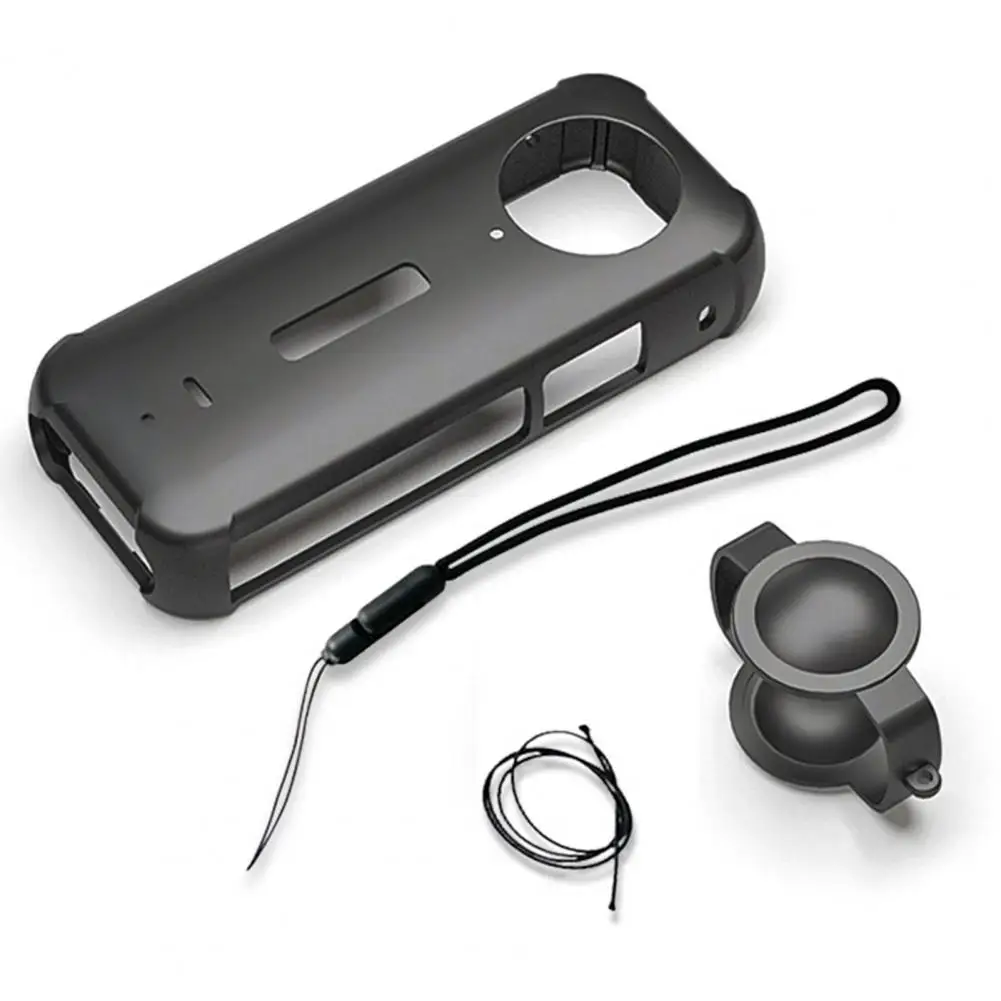 Protective Case with Lanyard Premium Durable Phone Cover Insta 360 X3 Silicone Protective Case Set Anti-drop Cover for Body action camera cover
