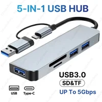 5/8 Port USB C HUB Multi USB Splitter USB3.0 HUB Type C to USB Adapter USB Dock Station SD TF Card Reader For Xiaomi Macbook Pro - Image 5