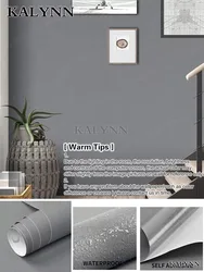 Waterproof Peel and Stick Self - Adhesive Vinyl Wallpaper - 55cmx3m(21inx118in) (A01 Dark Grey)