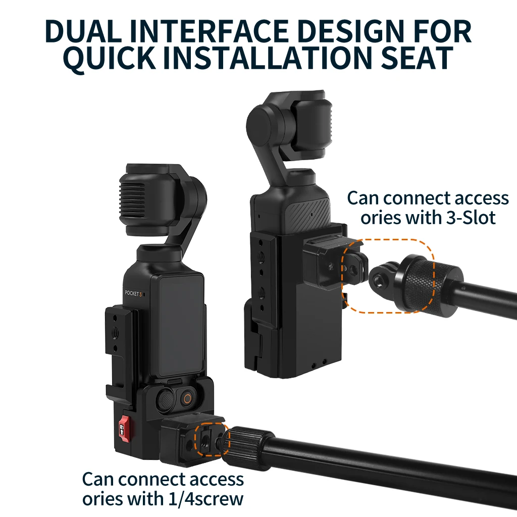 Für DJI OSMO POCKET 4P Schutzrahmen Aluminium-Verlängerungsadapter Schnellverschluss-Kaltschuhhalterung POCKET 4 3 Gehäuse – Detail 13