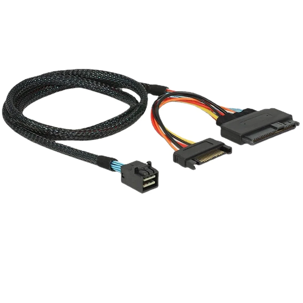 Built-in 12g Mini Sas hd para U.2 36p Sff8643 para Sas U.2 Cabo Sff9639 0.5m 1m com 15pin Sata Fonte de Alimentação Adequado para U.2 Ssd - Imagem 6