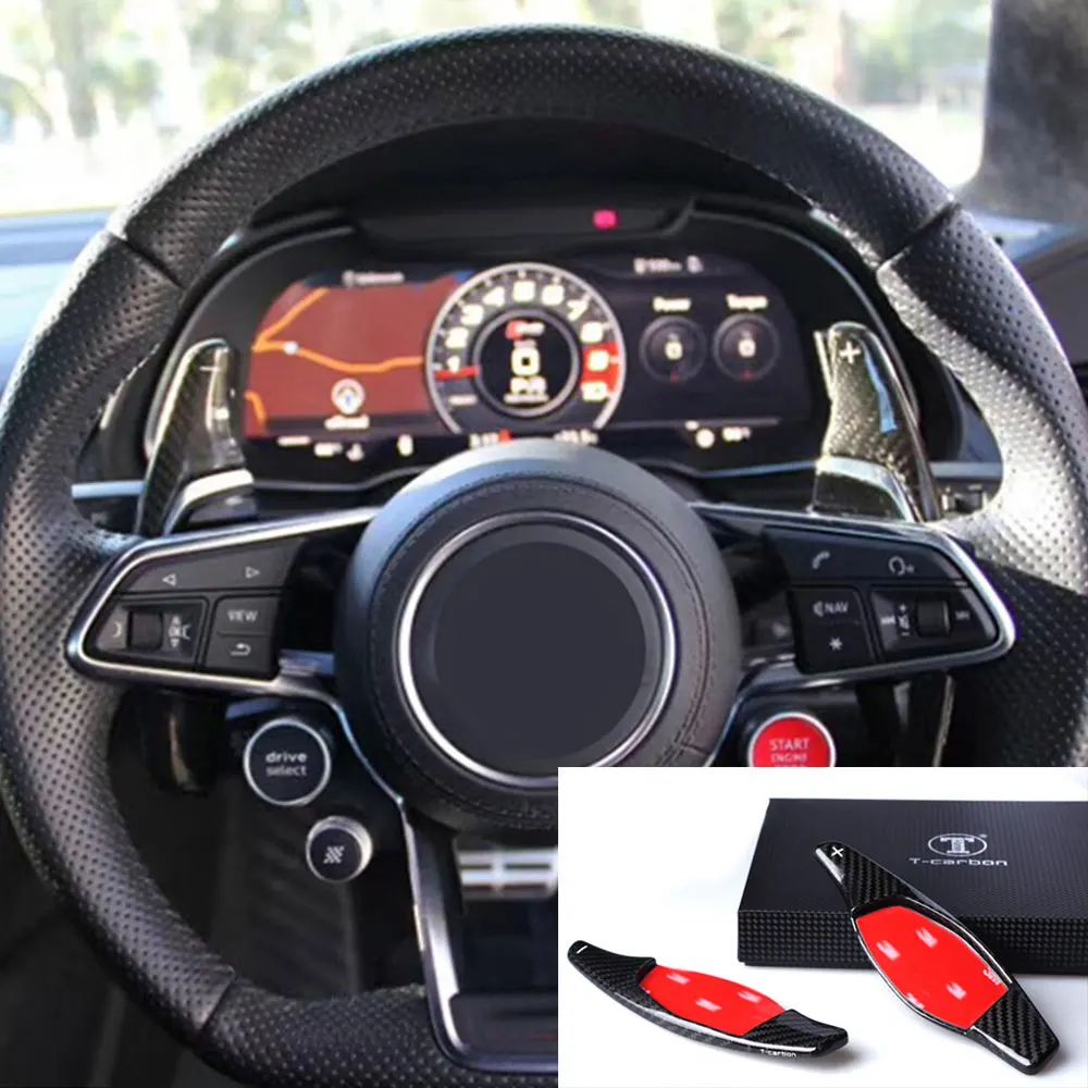 Carbon Fiber Steering Wheel Paddle Shift For Audi RS3 RS4 RS5 2017 2018 R8  TT RS 2016 2017 2018 Shift Paddles