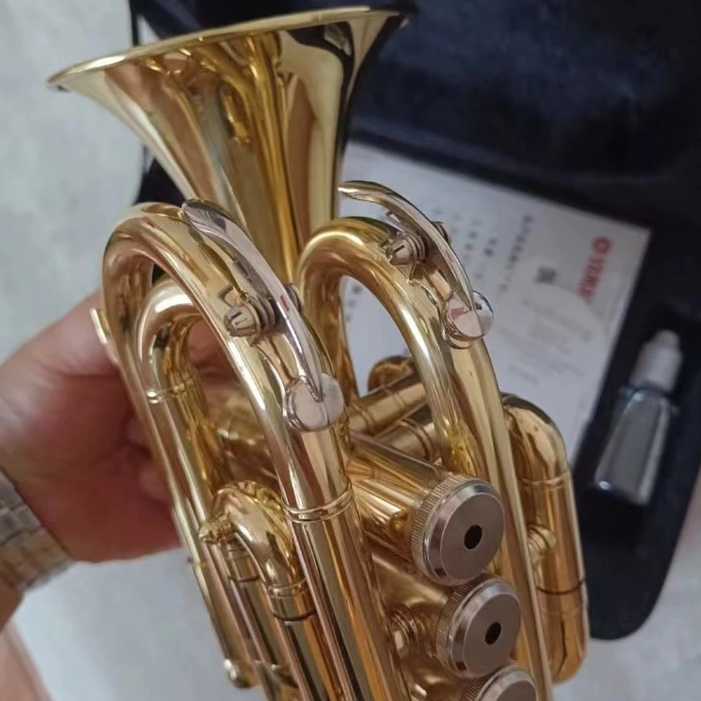 Pocket trumpet 200 B-flat professional performance model made in Japan craftsmanship gold palm trumpet with case accessories