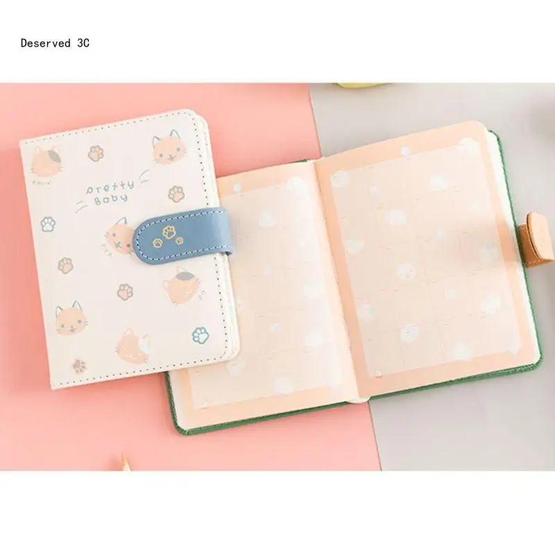 귀여운 고양이 학생 노트 저널 일정 플래너 일정 일기 PU 가죽 커버 메모 메모장