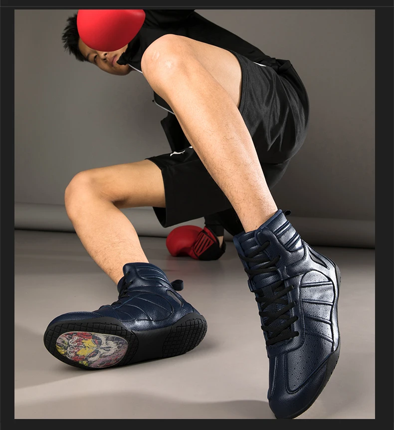 Verschleißfeste, rutschfeste, faltbare Box-Trainingsstiefel für das Fitnessstudio, professionelle, neue, atmungsaktive Wrestling-Schuhe für Herren und Damen – Detail 7