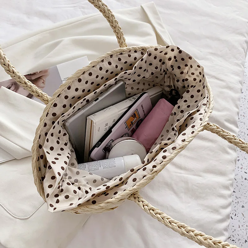 Women Bohemian Beach Handbag Rattan Wicker Straw Tote Bag Large Capacity Female Casual Travel Fashion Shoulder Basket Bolsos