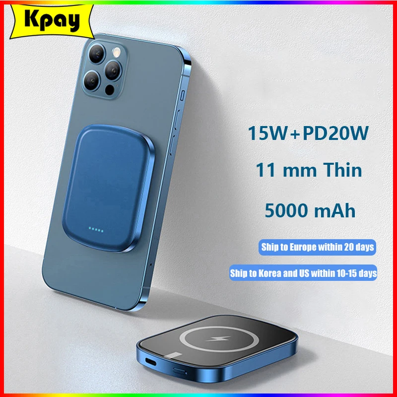 

Mini Portable Spare Macsafe Power Bank 10000mAh Magnetic Wireless Powerbank For iPhone 13 14 Xiaomi External Auxiliary Battery