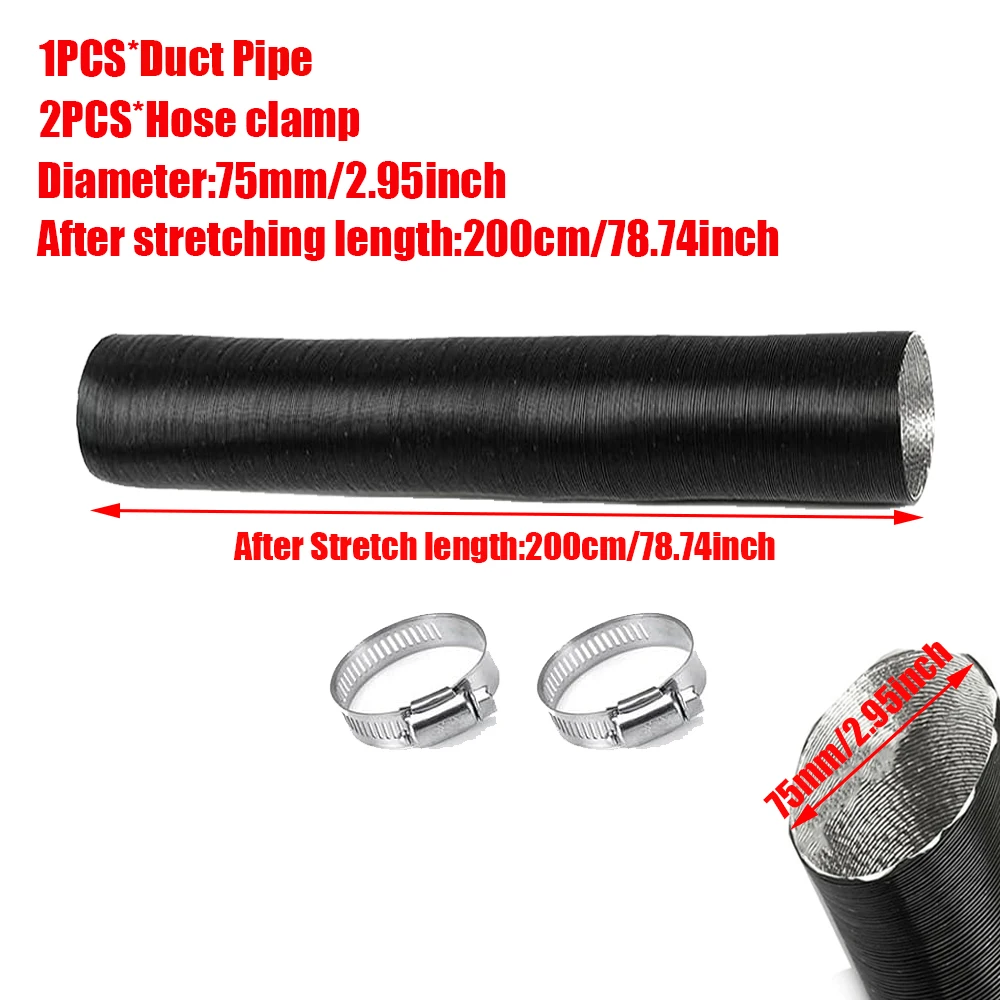 Versatile 75mm Diameter Air Diesel Heater Exhaust Connector Tube