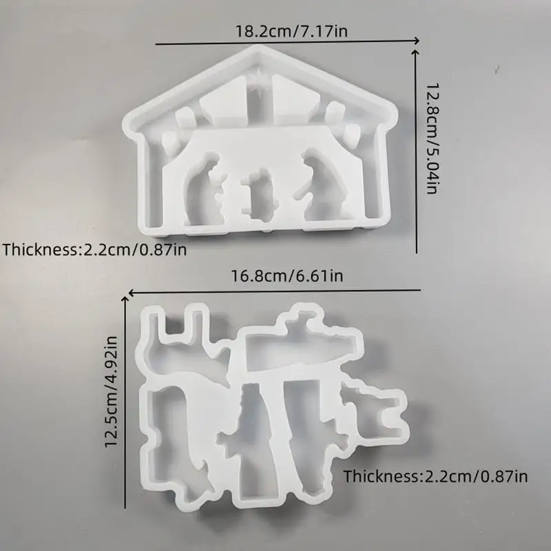 Siliconen kerststal - klei sculptuur mallen, maken gereedschap, knutselen accessoire | Handgemaakte hars gietset, creatieve hobby levering, kerststal voor kinderen familie moeder tiener vrienden