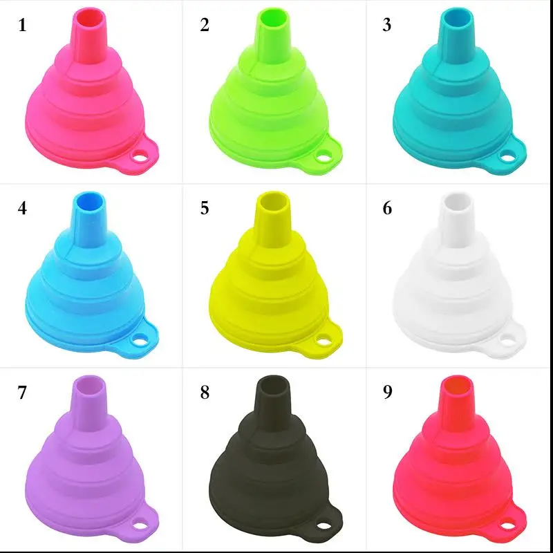 Kitchen Funnel Silicone Collapsible Foldable Funnel Household Kitchen Cooking Tools Portable Wine Mini Portable Oil Pot Funnel