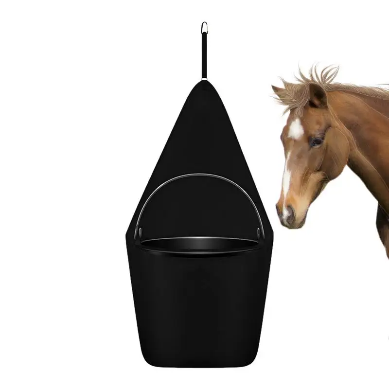 New Horses Corner Feeder Deep Corner Hay Bag Large Capacity Hay Feed Bags With Mesh Bottom Snaps For Horse Trailer Stall