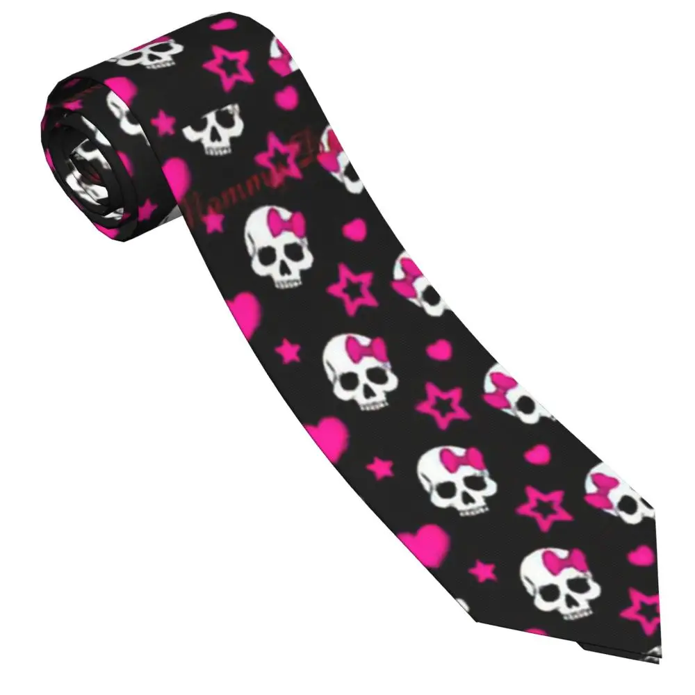 Gothic Pink Skull Necktie for Men for woven necktie necktie set