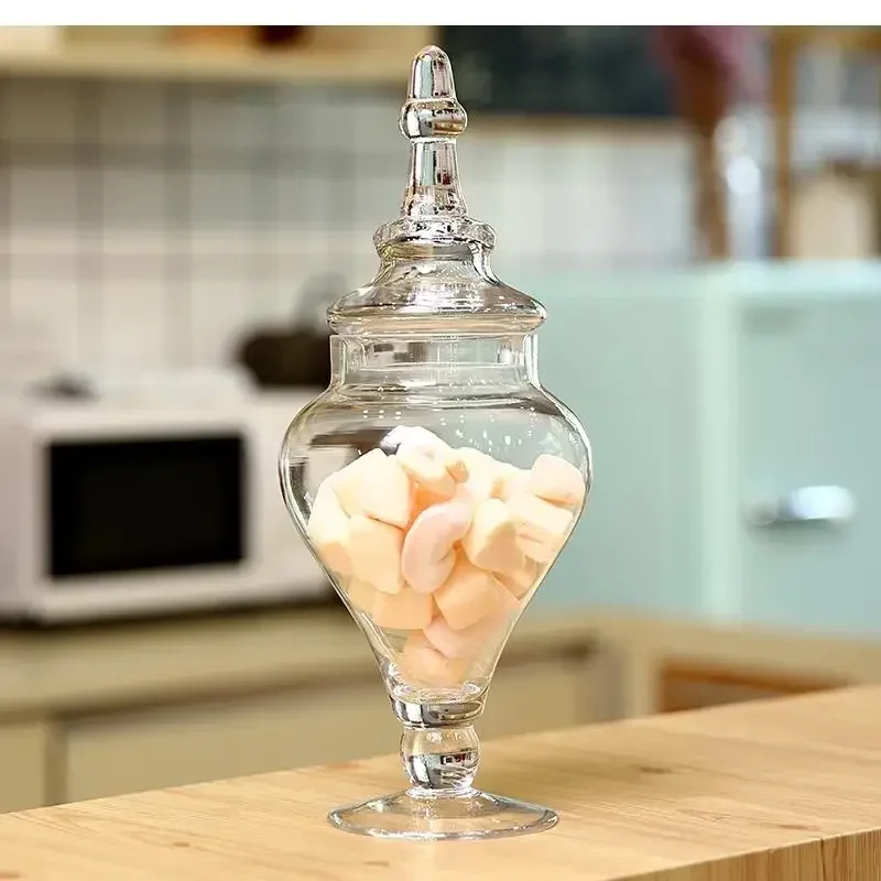 European Style Glass Storage Jar Transparent Candy Jar Candy Bottle Decoration Small Bottle Birthday Wedding Home Decoration 3