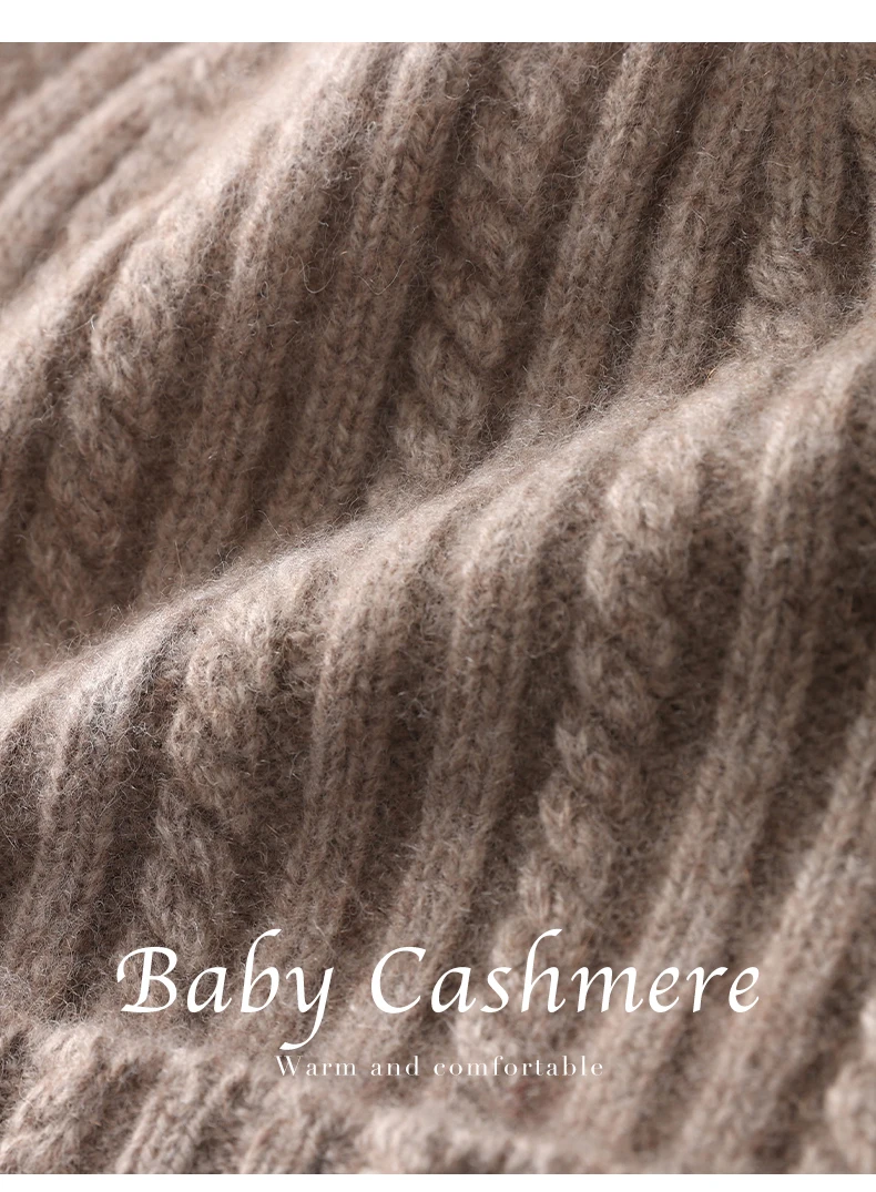 Wintermütze aus 100 % reinem Kaschmir, modisch, verdickt, warm, Gehörschutz, Kopfmütze, vielseitig einsetzbar, gestrickt, Bommel, Strickmütze – Detail 13
