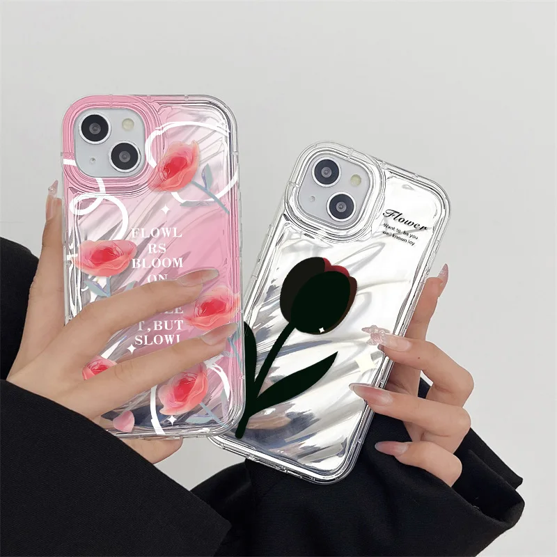 

Cute Flower Laser Transparent Phone Case For iPhone 14 Pro Max 11 13 12 Pro 7 8 Plus SE 2020 2022 Shockproof Soft Cover Fundas