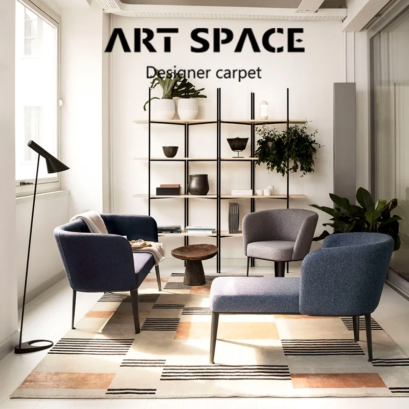 

Modern Minimalist Living Room Decoration Plush Carpet Light Luxury Rugs for Bedroom Thicken Striped Floor Mat Home Non-slip Rug