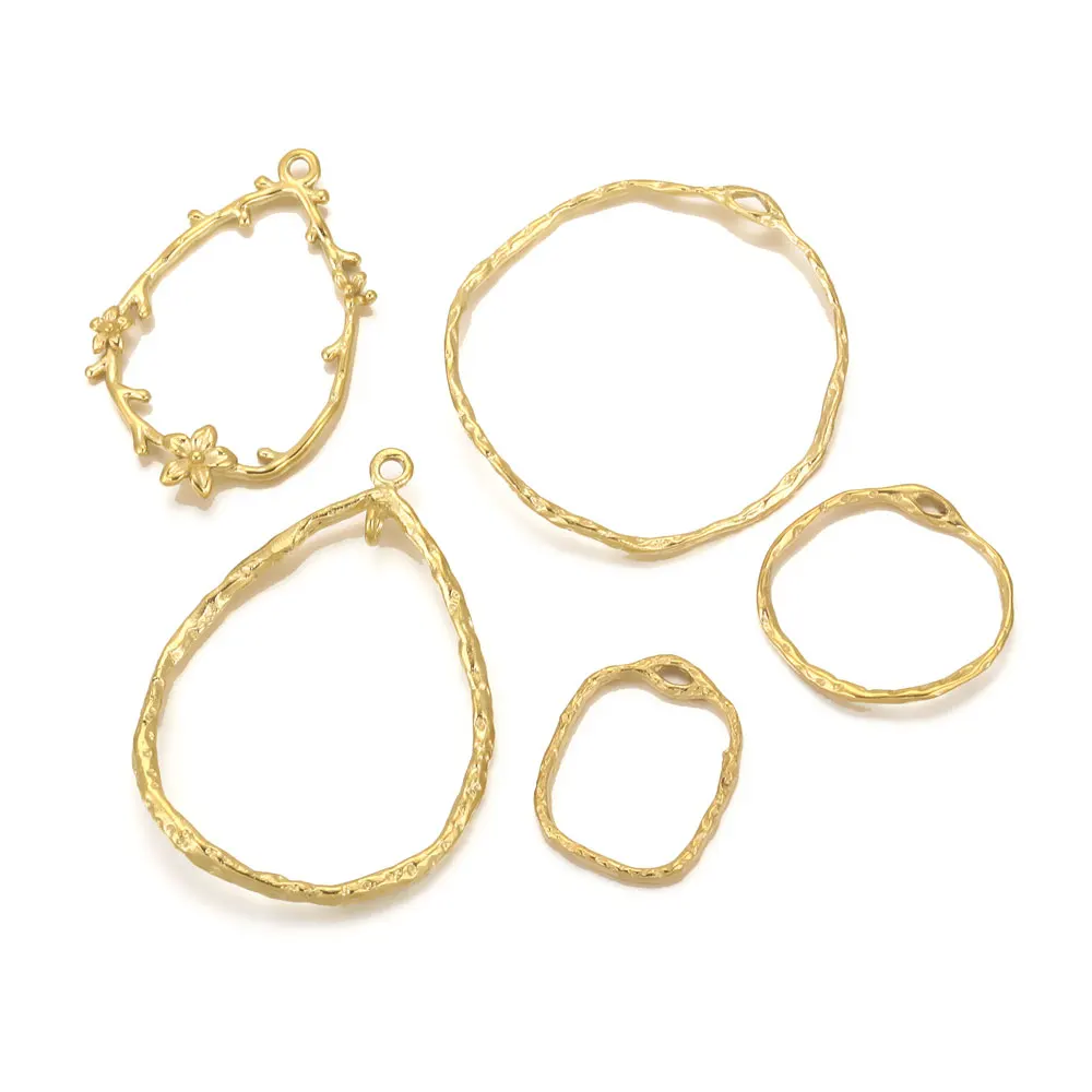 4 Stück 316L Edelstahl Charms für Ohrringe Rahmen Lünette Anhänger Basis Anschlüsse für DIY Schmuckherstellung Zubehör Komponenten – Detail 1