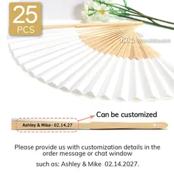 Customized Rustic and Elegant Wooden Paper Fans (Favor fans-C1-25pcs)