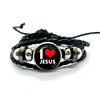 I Love Jesus Leather Charm Bracelet Glass Dome Snap Button Bracelet & Bangles Fashion For Women Men Gifts 1