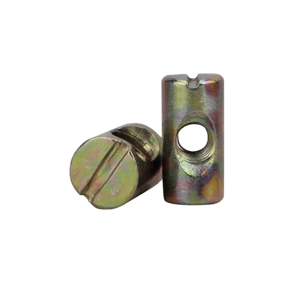 Aço e Liga de Zinco Passador Barril Martelo Encaixes Porca Incorporado Slotted Drives pz Cadeiras Bed Berço Horizontal m4 m5 m6 m8 M10