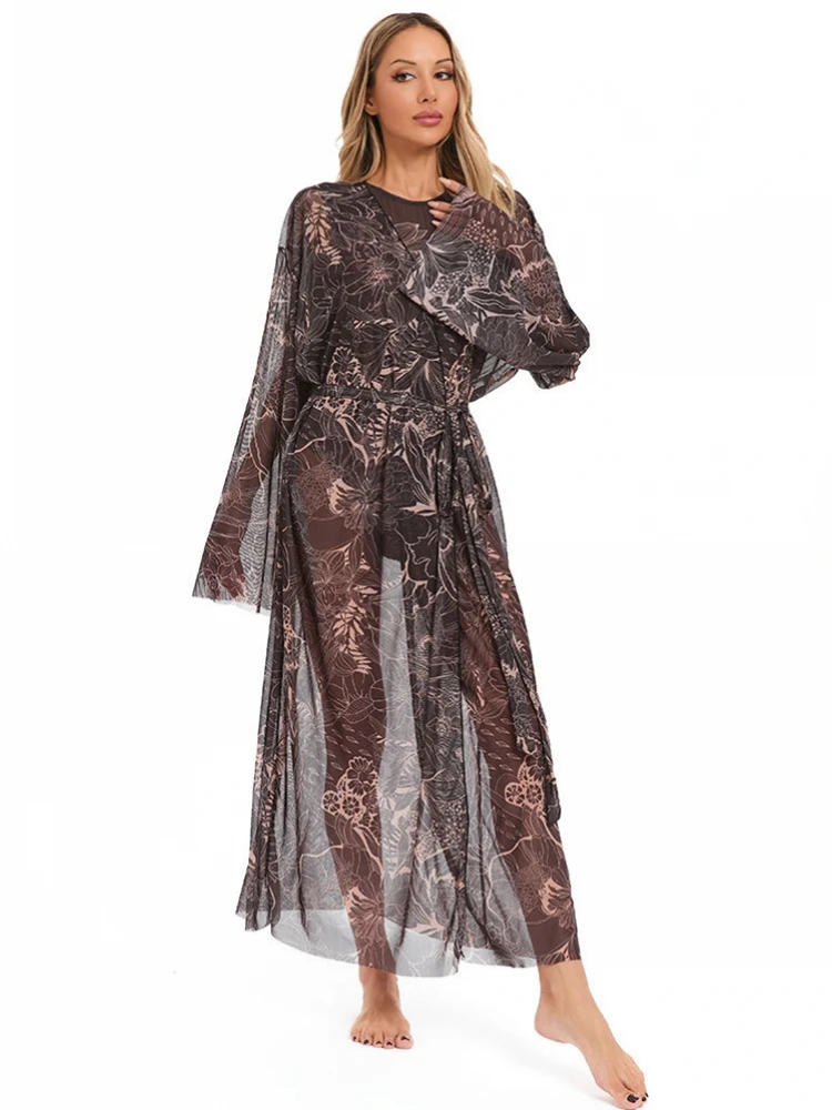 One Piece Cover Up Beach Kimono For Women Swimsuit Cover Up Wrap Dresses Seaside Bathing Suits Beachwear (excluding Swimsuits) 1
